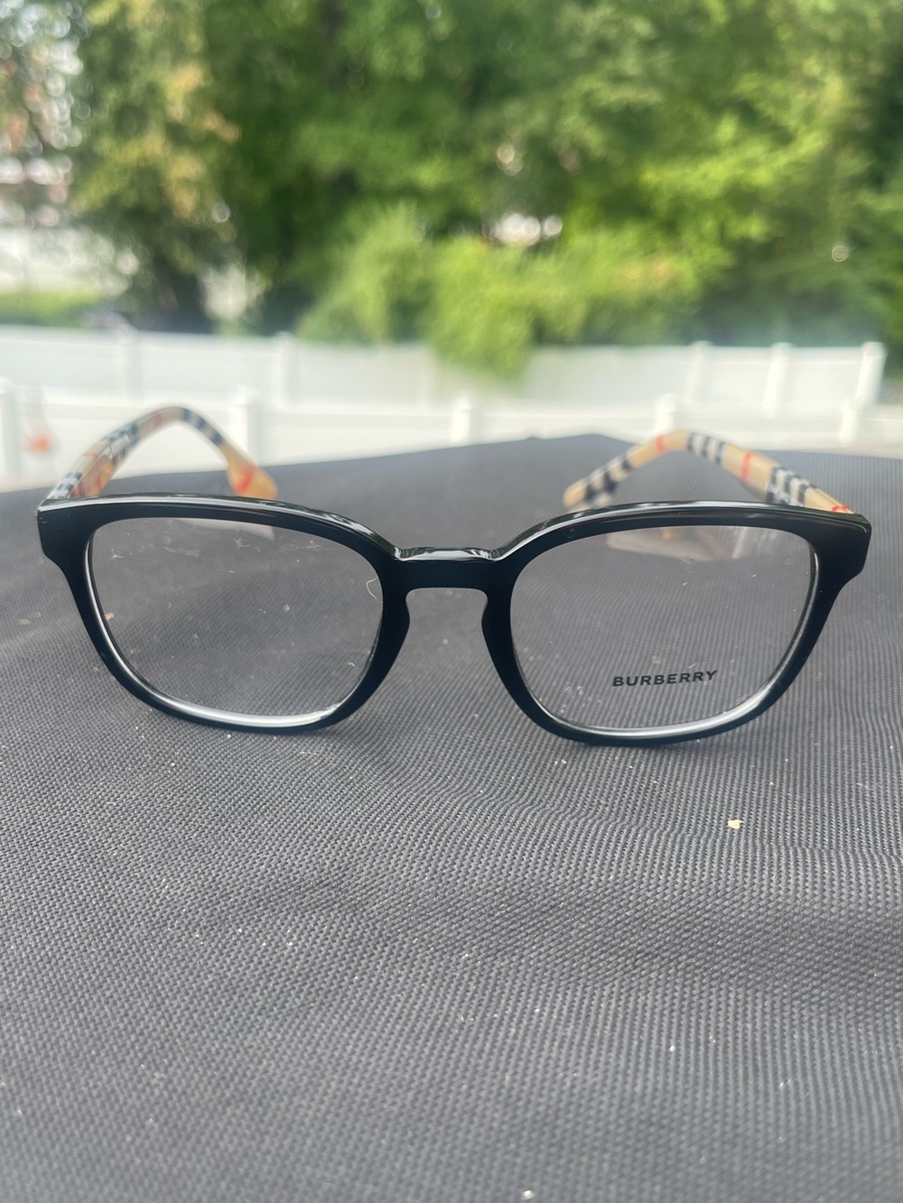 Burberry Black Frame Glasses with Signature Check Temples